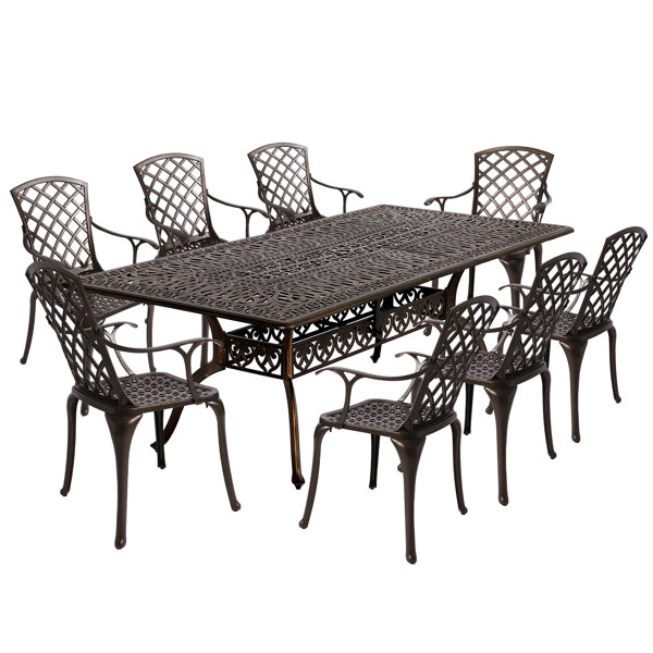Bloomsbury Market Assiyah 8 Person Rectangular Outdoor Dining Set